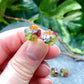 Saola Animal Conservation Gemstone Cluster Studs / Mixed Gemstones / Raw Crystal Studs / Garnet Peridot Pyrite Carnelian
