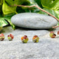 Saola Animal Conservation Gemstone Cluster Studs / Mixed Gemstones / Raw Crystal Studs / Garnet Peridot Pyrite Carnelian