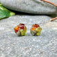 Saola Animal Conservation Gemstone Cluster Studs / Mixed Gemstones / Raw Crystal Studs / Garnet Peridot Pyrite Carnelian