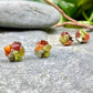 Saola Animal Conservation Gemstone Cluster Studs / Mixed Gemstones / Raw Crystal Studs / Garnet Peridot Pyrite Carnelian