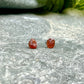 Raw Hessonite Garnet Earrings / Rough Orange Garnet Studs / Raw Crystal Studs / Garnet Stud Earrings / Healing Gemstones / Hessonite Studs